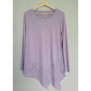 Soft Surroundings On The Angle Tunic Top Womens M Asym Hem Lilac